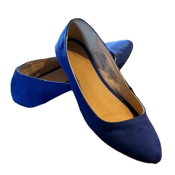 navy blue suede flats